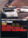 Porsche Original Rennplakat 1987 - Scca Showroom Stock Gt - Gut Erhalten