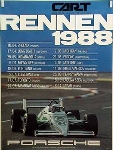 Porsche Original Rennplakat 1988 - Cart Rennen - Gut Erhalten