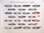 Porsche Original Werbeposter 1974 - Rennwägen 1953-1974 - Leichte Gebrauchsspuren