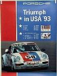 Porsche Original Rennplakat 1993 - Porsche Triumph In Den Usa - Gut Erhalten
