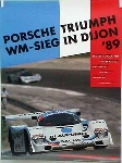 Porsche Original Rennplakat 1989 - Triumph Wm-sieg In Dijon - Leichte Gebrauchsspuren