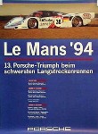 Porsche Original Rennplakat 1994 - 24 Stunden Von Le Mans - Gut Erhalten