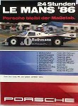 Porsche Original Rennplakat 1986 - 24 Stunden Von Le Mans - Gut Erhalten