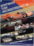 Porsche Original Rennplakat 1986 - Sportwagen Team Weltmeisterschaft - Gut Erhalten