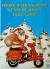 Vespa Weihnachtskarte 1990 Motorroller